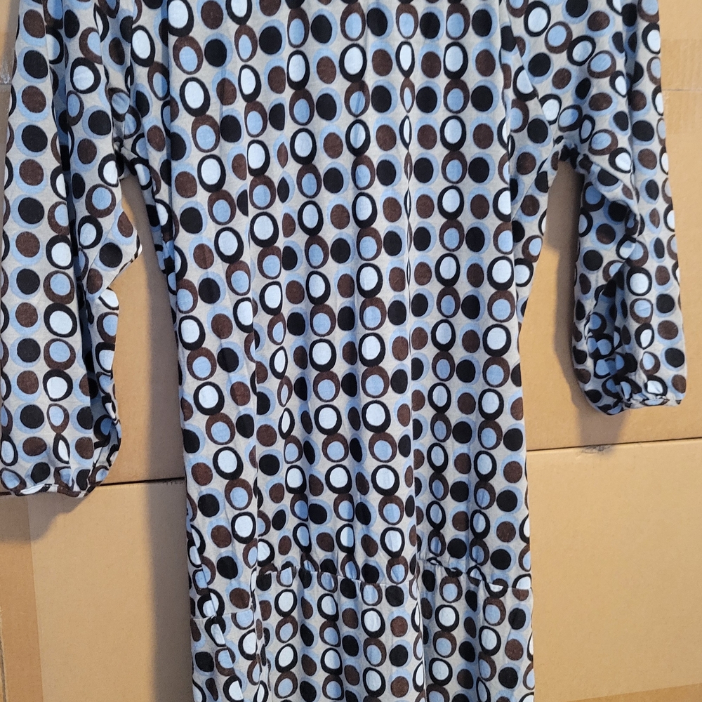 BCBGMaxAzria Long Sleeve Dress - Brown and Black Circles